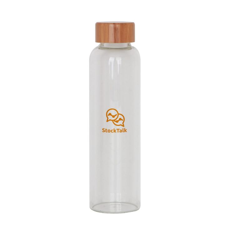 Picture of 550ml Glass Drink Bottle with Bamboo Lid