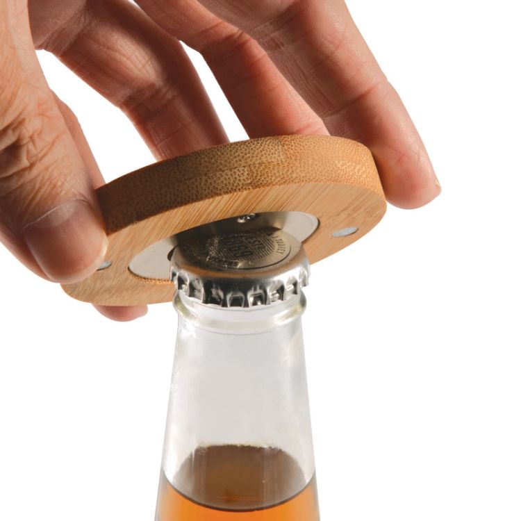 Picture of Discus Bamboo Bottle Opener Coaster
