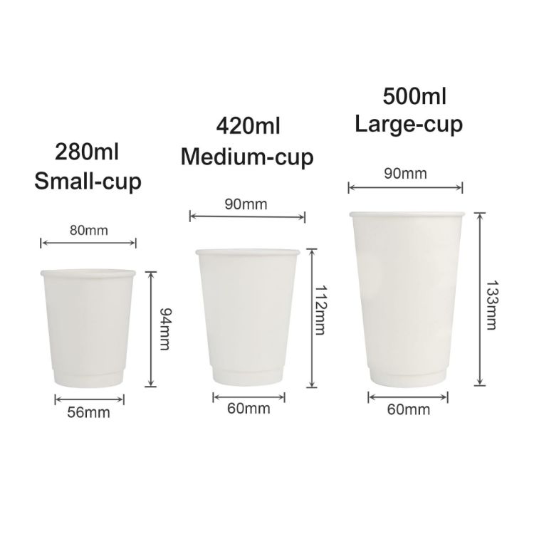 Picture of PLA Double Wall Compostable Paper Cups with Cup Sleeve